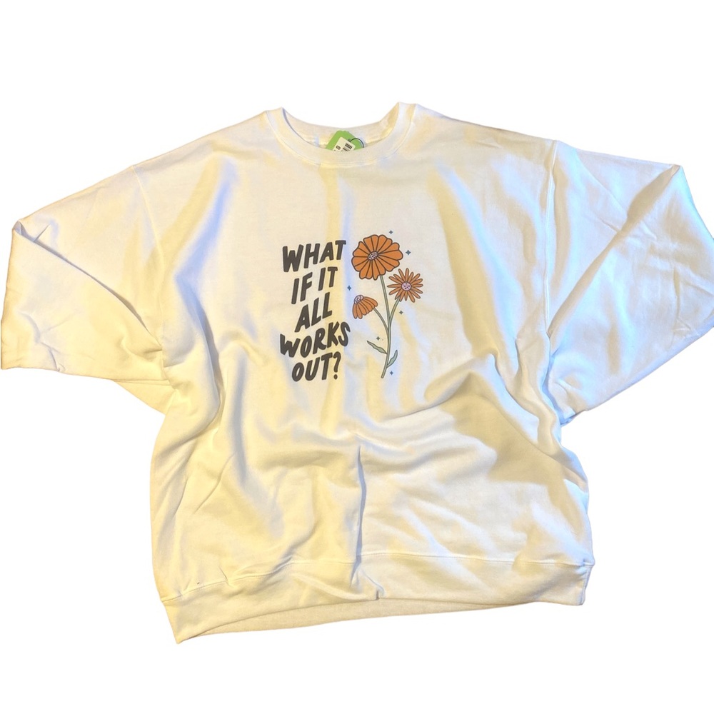 What if it all works out mental health crewneck sweatshirt oversized large - Picture 7 of 11